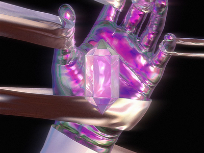 Forbidden Desire 3d 4d after effect animation c4d cinema4d cloth dynamic glass glow gradient hand iridescent loop motion reflection render