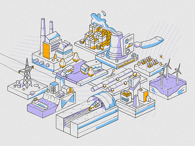 Industry platform buildings colour and lines finance fintech green energy infrastructure investment james oconnell minimal modus thumbprint transport