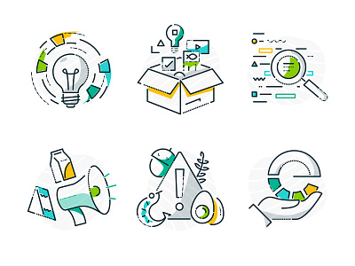 Erudus icon set brand colour and lines design foodtech graphic icon illustration info james oconnell minimal thumbprint