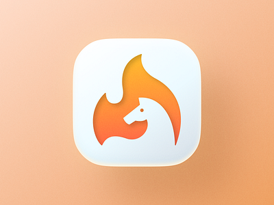 Fire horse! animal app big sur brand brand identity branding fire flame horse icon illustration ios logo logo design logodesign mark mustang negative space symbol visual identity