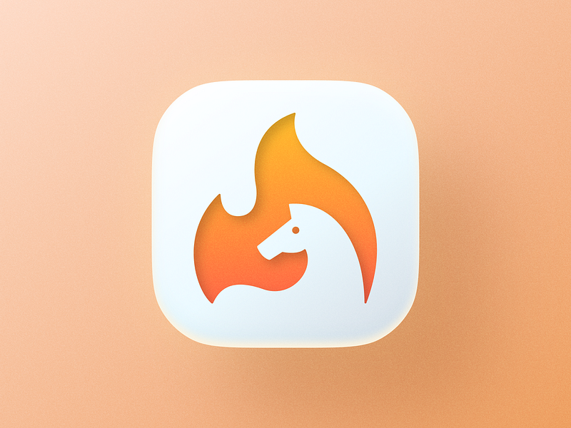 Fire horse! animal app big sur brand brand identity branding fire flame horse icon illustration ios logo logo design logodesign mark mustang negative space symbol visual identity