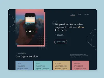 People don't know what they want until you show them agency clean company concept design digital home homepage interface landing page minimal product quote steve jobs ui uiux ux web web design website