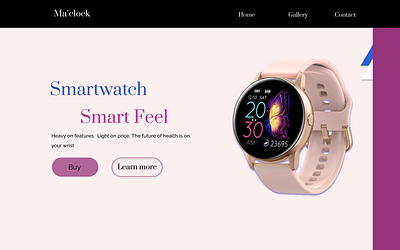 Ma´clock Landing Page beginner design landingpage page pink smartwatch watch web