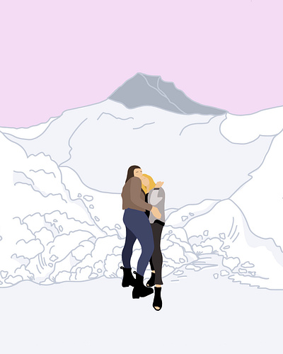 Dancing in an avalanche design illustration procreate