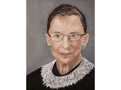 The Notorious RBG (Ruth Bader Ginsburg) Portrait acrylic painting editorial illustration illustration oil painting painting political political portraiture portrait portrait illustration portrait painting