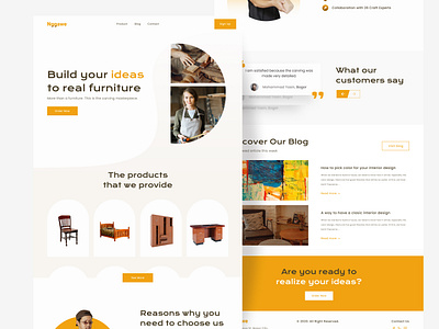 Nggawe - Custom Furniture Landing Page app branding clean design minimal mobile ui ux web website