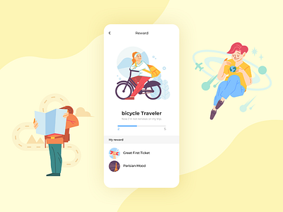 Travel app rewarding app design illustration ui