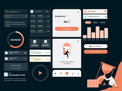 Productivity App UI Components app application components design interface mobile page product product design productivity screen ui ui components ux