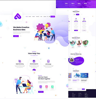 Arun-Digital Business Agency Web Landing Page agency landing page app design branding corporate web page design design digital web agency ecommerce website design food shop mobile design mobile ui one page photoshop ui ui ux web uidesign ux web design web landing page website