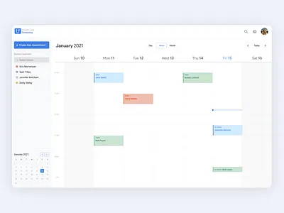 Virtual Care Scheduling - Calendar View app appointment calendar calendar design calendar ui clean clean ui design doctor doctor appointment event minimal schedule scheduling sketch telehealth ui ux virtualcare web app