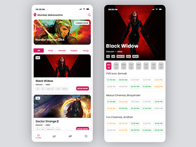 Movie Ticket Booking App UI cards ui movie movie app movie app design movie app ui movie poster movie ticket movie ticket app design movie ticket app ui movie tickets ui