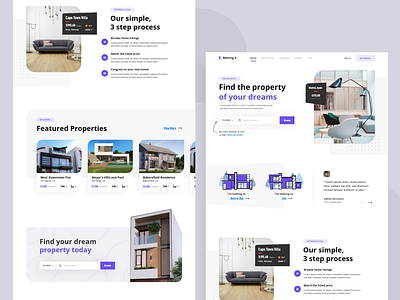 Real Estate Landing Page concept design fun home illustration landing layout property real estate rental ui web web design website