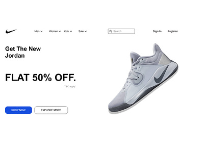 Nike Landing Page animation app branding design figma figmadesign icon minimal typography ux ui designer web