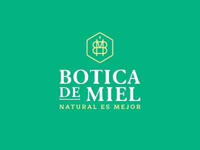 Botica de miel brand design branding honeybee identitydesign logo logodesign monogram packaging type