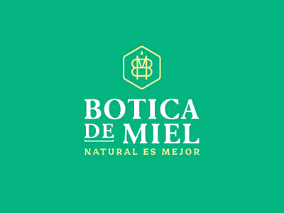 Botica de miel brand design branding honeybee identitydesign logo logodesign monogram packaging type