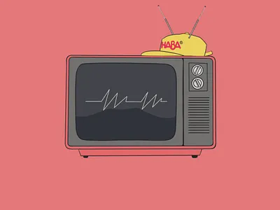 The Rapping T.V. haba haba hat hip hop illustration rap retro tv