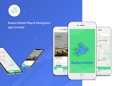 RADIUS RABBIT MAP & NAVIGATION APP adsum adsumoriginator app concept app design app interface app ui application ui originator ui ux design uiux user experience design user interface