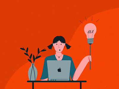 problem solving apple flatdesign idea illustraion lightbulb problem solving problems thomas eddison truestory woman illustration women