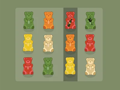 The Secret Life Of Gummy Bears bright color candy gummy bear haribo illustration postcard poster art wine