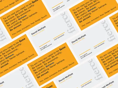 Fierce Business Cards brand collateral brand development branding business cards design graphic design logo logo designs stationery type type design typography vector