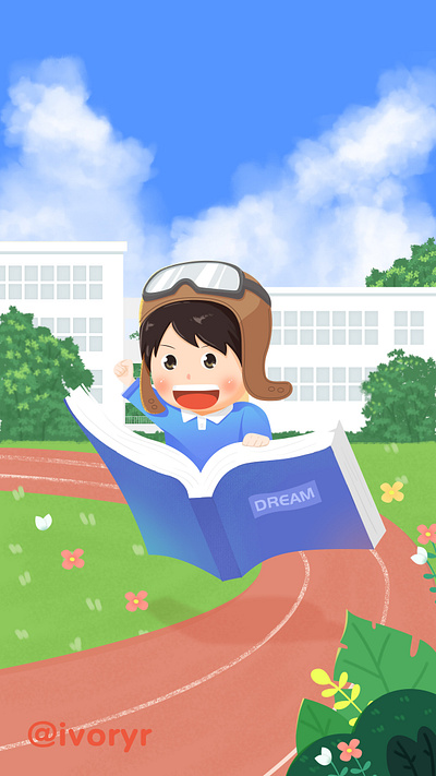 dream book fly illustration