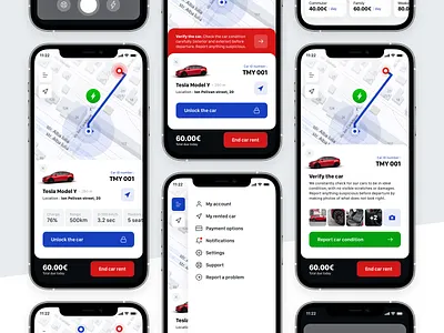 concept — car rental application car car app car rent car rental car rental app electric car electric car rent ios app ios app design rent rental rental app
