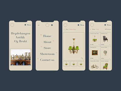 Hegdehaugen Antikk Og Brukt - Showroom / Website - Store ancient antique app application art b2b b2c cart design figma furnitures illustration interface logo museum products shop store typography ux