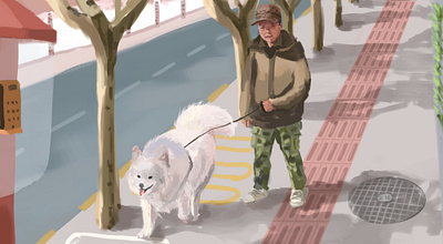 The Man and His Dog illustration