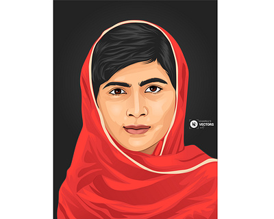 Cartoon Portrait of Malala Yousafzai cartoon cartoonportrait design illustration minimal portrait art portrait illustration vector vector illustration vectorart vexelart