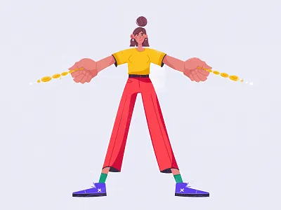 Connect art cartoon character character design connect design funny girl illustration join procreate vector