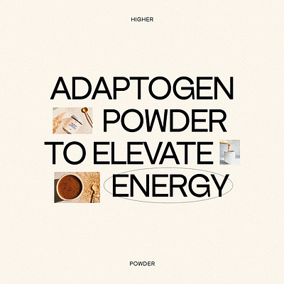 Higher Powder — Branding & Packaging Design adaptogens brand and identity brand identity branding branding design collateral design energy logo design vector