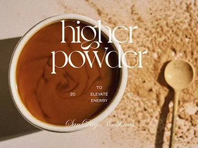 Higher Powder — Branding & Packaging Design adaptogens brand and identity brand identity branding branding design design energy powder wellness