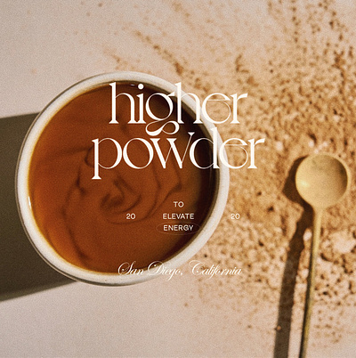 Higher Powder — Branding & Packaging Design adaptogens brand and identity brand identity branding branding design design energy powder wellness