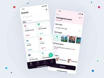 Schedule app app app concept application design message app mobile app schedule schedule app socialmedia ui ui design uiux ux ux design