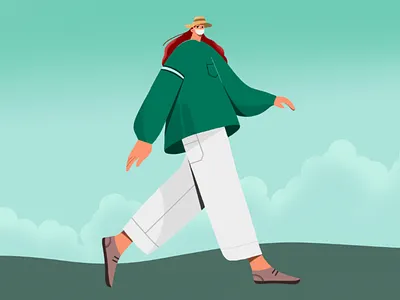 The walk art character characterdesign fashion female illustration paris streetstyle style texture