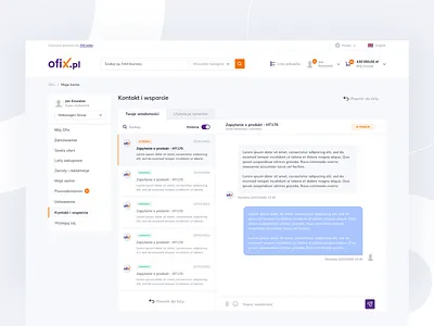 Ofix - Messages account account settings chat dashboad dashboard design design ecommerce inbox message minimal platform send shop support ui ux
