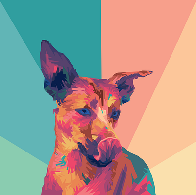 Dog into wpap pop art portrait illustration amazing animal art artwork colorful dog dog illustration illustration pets pop art popular portfolio portrait portrait art print wpap