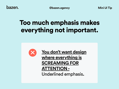 Mini UI Tip - Emphasis bazen agency contrast design education design inspiration design principles design thinking design tip design tips emphasis typographic typography typography contrast typography design typography poster typography tip ui ui design ux