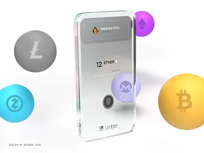 Crypto Wallet Concept 3d bitcoin blockchain concept cryptocurrency ethereum product design touch screen ui