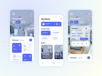 Mobile App for Smart Home branding concept dashboard design icon illustration mobile mobile app typography ui ux