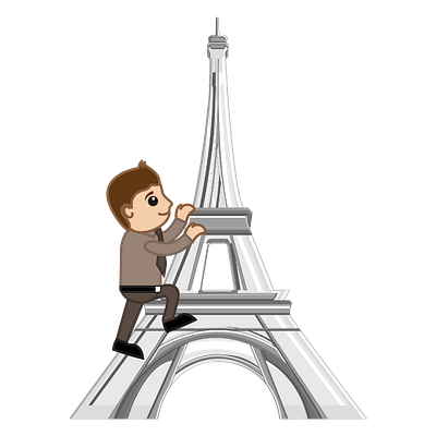 Custom Icon Set. Slick Climbs Eiffel Tower To Success. banners branding custom lettering design design system icon pack illustration infographic design sketch ui ux vector