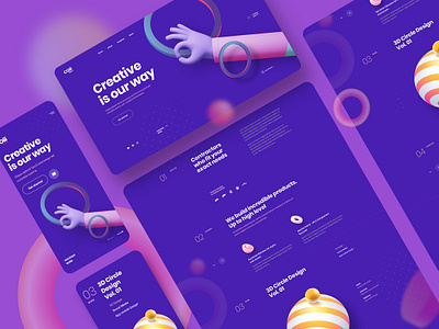 Coiii - Landing Page 3d agency colorful creative header illustration interface landing page minimal moblie portfolio typography ui ui design ux ux design web web design website