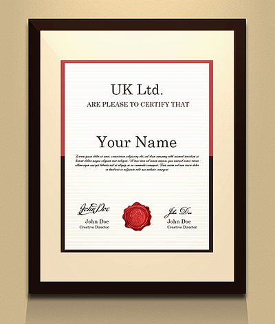 Certificate frame mockup