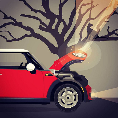 Red Mini Copper auto bmw cooper illustration mini red mini redminicooper vector