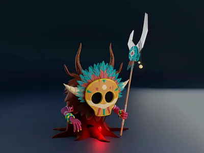 Shaman 3d 3d art 3d illustration blender blendercycles character character design cute cycles fairytale illustration shaman texturing