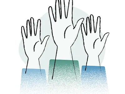 Raise your hand! flat illustration lines texture