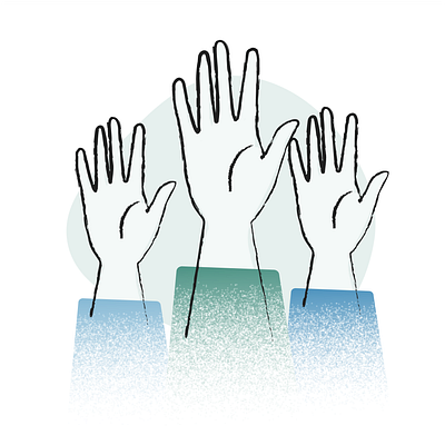 Raise your hand! flat illustration lines texture