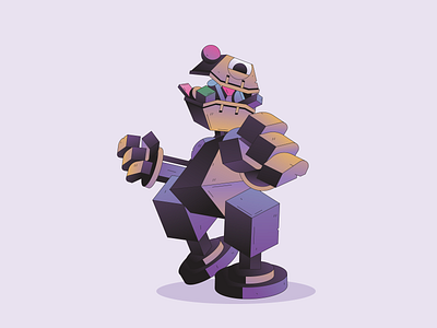 Skippy abstract badge branding character flat gradient illustration illustrator logo minimal simple