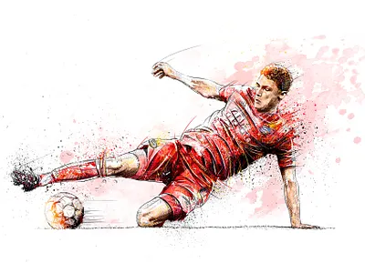 FC Bayern Munich Illustration: Benjamin Pavard digital art drawing football football club illustration ink pavard pencil photoshop soccer sport wacom watercolor