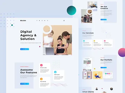 Digital Agency Website UI Template: Belosa agency agency website digital landing landing page landing page design landingpage ui ui ux uidesign ux uxdesign web web design web designer web ui webdesign website website concept website design